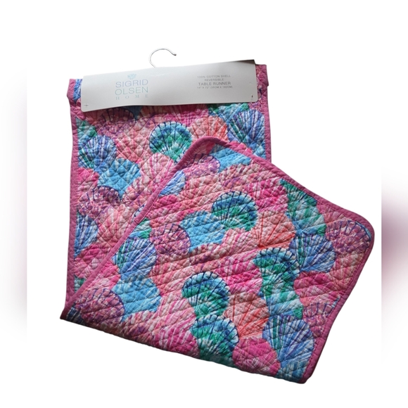 Sigrid Olsen Other - Sigrid Olsen Home - NEW Seashell Coastal Table Runner Pink Blue Beach Decor